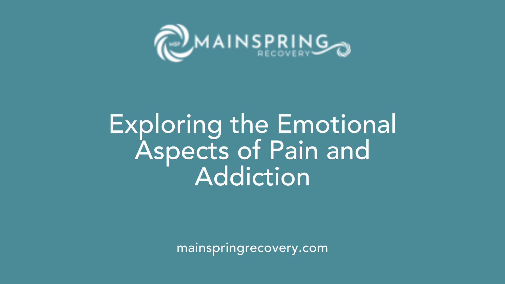 exploring the emotional aspects of pain and addiction